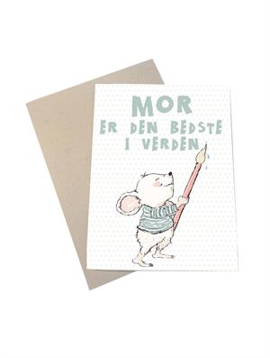 Mouse & Pen Kort - Mor er den Bedste i Verden (A6)